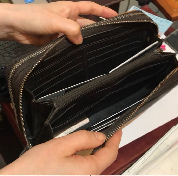 横浜で、ダブルファスナーのレザー長財布をオーダーメイド | 馬車道 今井